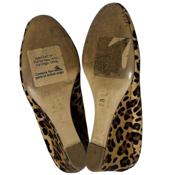 J. Crew Sylvia Calf Hair Leopard Print Wedges Cheetah Print Wedged Heels Size 7 - Picture 8 of 13